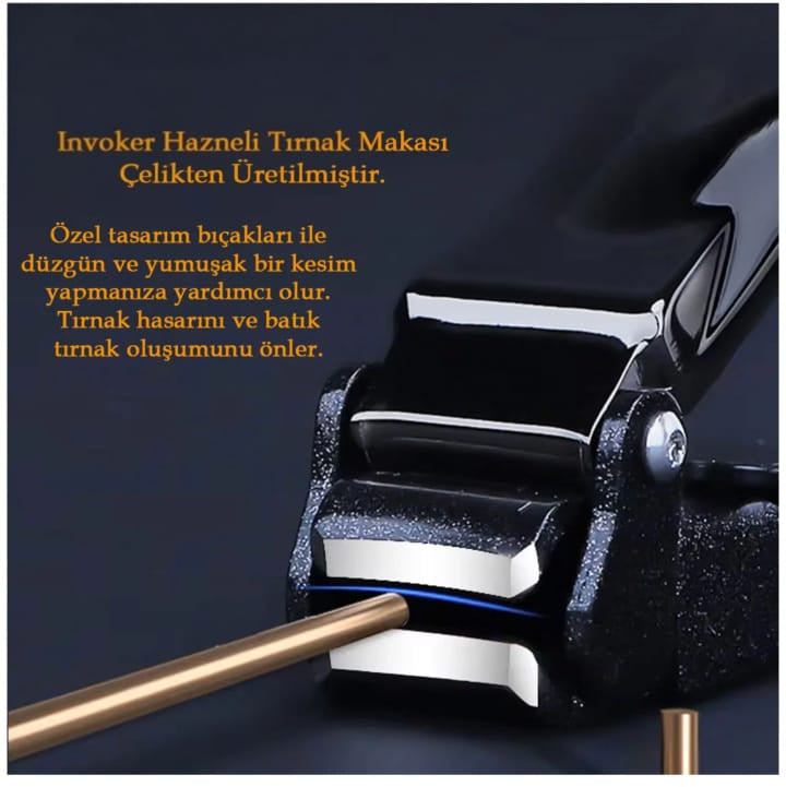 İNVOKERLİFE HAZNELİ TIRNAK MAKASI
